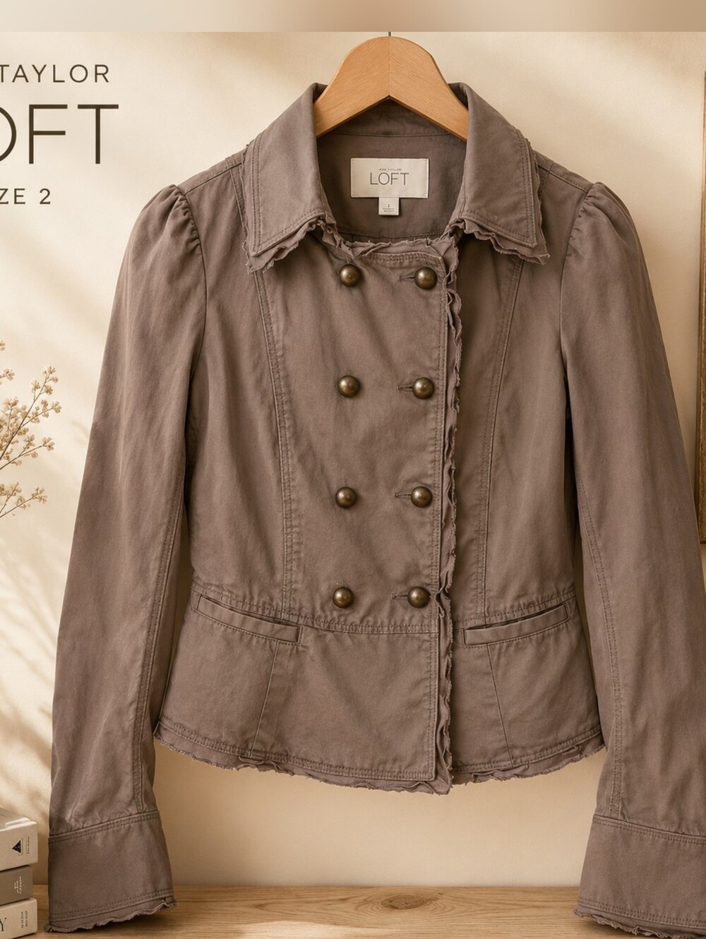 Ann Taylor LOFT Cropped Military Jacket – Size 2